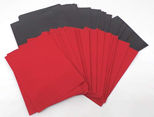docsmagic.de 100 Premium Bi-Color Card Sleeves Mat Red/Black Standard Size 66 x 91 Kartenhüllen Rot Schwarz von docsmagic.de
