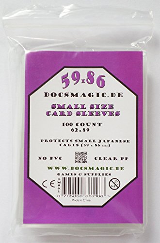 docsmagic.de 100 Small Size Card Sleeves Clear - 59 x 86 Standard - 62 x 89 - YGO von docsmagic.de
