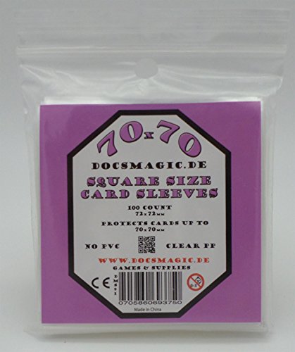 docsmagic.de 100 Small Square Board Game Sleeves - 70 x 70-72 x 72 von docsmagic.de