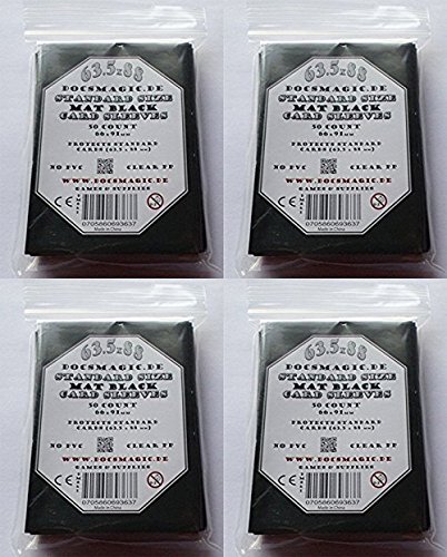 docsmagic.de 2 x 100 Double Mat Black Card Sleeves Standard Size 66 x 91 - Schwarz - Kartenhüllen - PKM - MTG von docsmagic.de