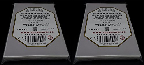 docsmagic.de 2 x 100 Mat White Card Sleeves Standard Size 66 x 91 - Weiss - Kartenhüllen - PKM - MTG von docsmagic.de