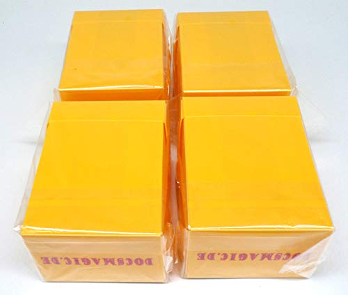 docsmagic.de 4 x Deck Box Full Yellow + Card Divider - Kartenbox Gelb - PKM YGO MTG von docsmagic.de