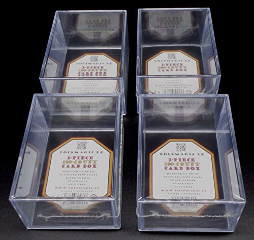 docsmagic.de 4X 2-Piece Card Box 100-Count Slide - Clear Acrylic Deck Storage - Kartenbox Durchsichtig von docsmagic.de