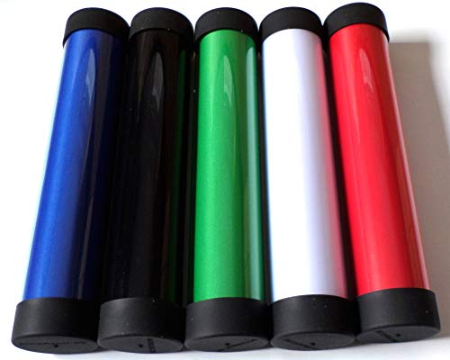 docsmagic.de 5 x Premium Playmat + Tube Big Transparent - Black Blue Green Red White Mix - 60 x 34 cm - Spielmatte + Transportrolle von docsmagic.de