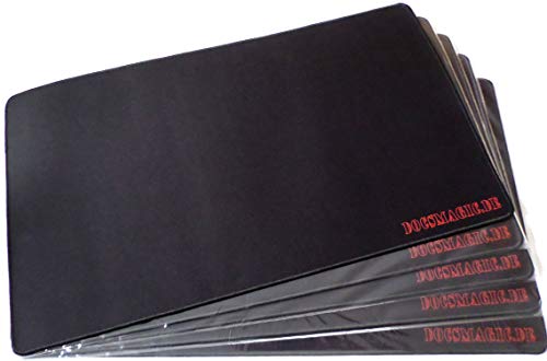 docsmagic.de 5 x Premium Playmat Black - 60 x 34 cm Stitched 3mm - Spielmatte Schwarz von docsmagic.de