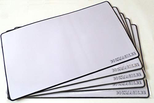 docsmagic.de 5 x Premium Playmat White - 60 x 34 cm Stitched 3mm - Spielmatte Weiss von docsmagic.de