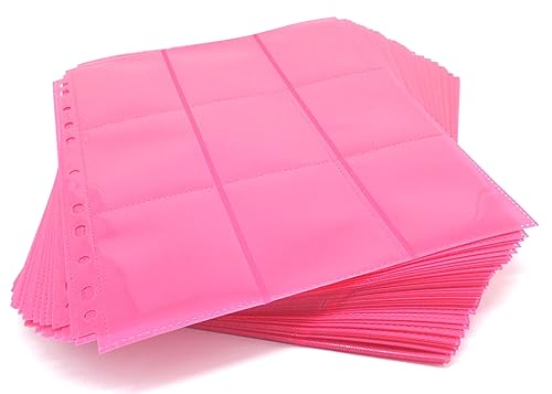 docsmagic.de 50 18-Pocket Pages Pink - Sideloading - 11 Holes - MTG PKM YGO - Ordnerseiten Rosa von docsmagic.de