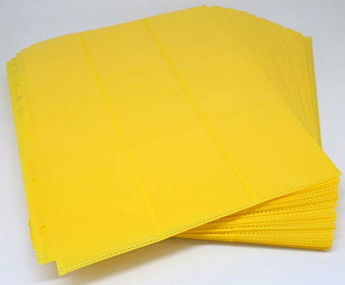 docsmagic.de 50 18-Pocket Pages Yellow - Sideloading - 11 Holes - MTG PKM YGO - Ordnerseiten Gelb von docsmagic.de