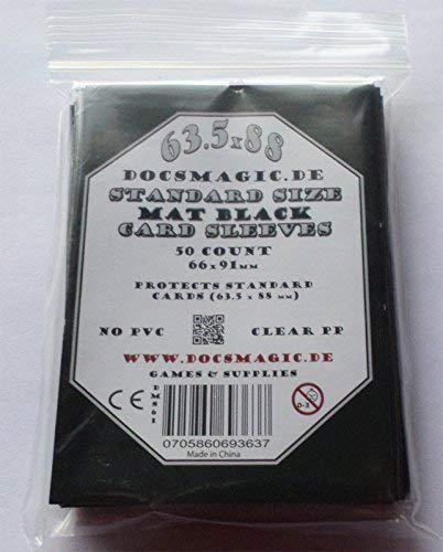 docsmagic.de 50 Double Mat Black Card Sleeves Standard Size 66 x 91 von docsmagic.de