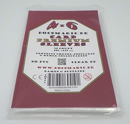 docsmagic.de 50 Premium 4 x 6 Sleeves - 105 x 155 mm - Photo Postcards Foto von docsmagic.de