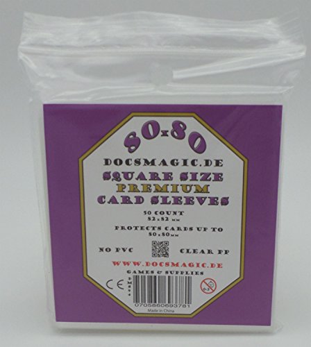 docsmagic.de 50 Premium Medium Square Board Game Sleeves - 80 x 80-82 x 82 von docsmagic.de