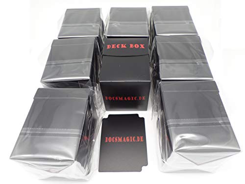 docsmagic.de 8 x Deck Box Big (100+) Black + Card Divider - Kartenbox Schwarz - PKM - YGO - MTG von docsmagic.de