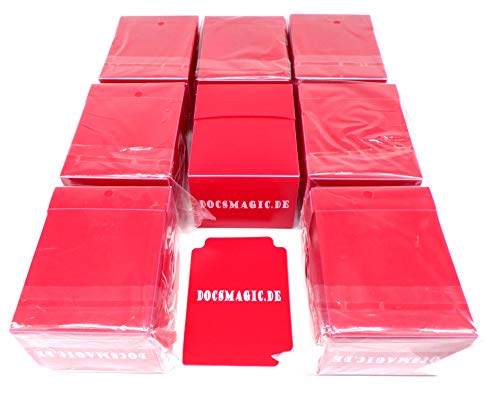docsmagic.de 8 x Deck Box Full Red + Card Divider - Kartenbox Rot - PKM YGO MTG von docsmagic.de