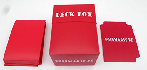 docsmagic.de Deck Box + 100 Double Mat Red Sleeves Standard - Kartenbox & Kartenhüllen Rot - PKM - MTG von docsmagic.de