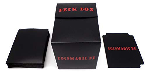 docsmagic.de Deck Box Big + 100 Double Mat Black Sleeves Standard - Kartenbox & Kartenhüllen Schwarz - PKM - MTG von docsmagic.de