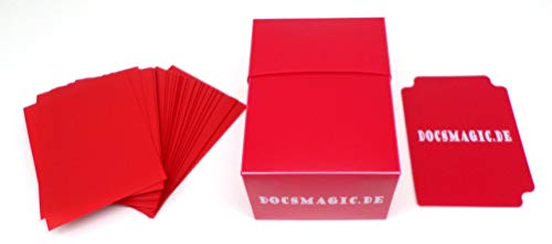 docsmagic.de Deck Box Full + 60 Double Mat Red Sleeves Small Size - Kartenbox & Kartenhüllen Rot - YGO von docsmagic.de