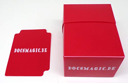 docsmagic.de Deck Box Full Red + Card Divider - Kartenbox Rot - PKM YGO MTG von docsmagic.de