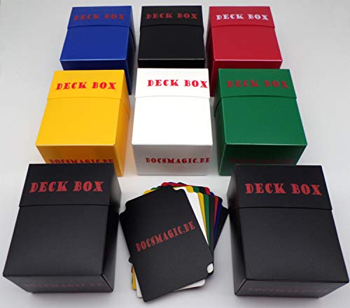 docsmagic.de Deck Box Mix - Black, Blue, Green, Red, White Yellow - 8 Count - PKM - YGO - MTG von docsmagic.de