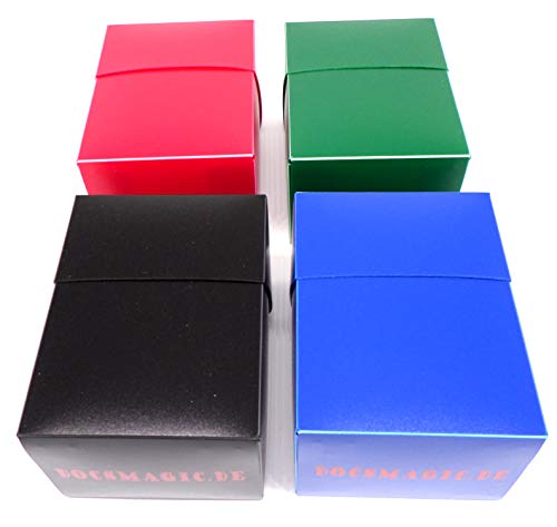 docsmagic.de Deck Box Mix - Full Black, Blue, Green, Red- 4 Count - PKM YGO MTG von docsmagic.de