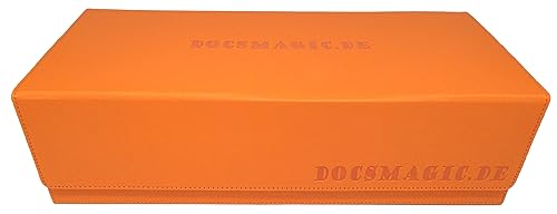 docsmagic.de Premium 2-Row Trading Card Storage Box Orange + Trays & Divider - MTG PKM YGO - Aufbewahrungsbox von docsmagic.de
