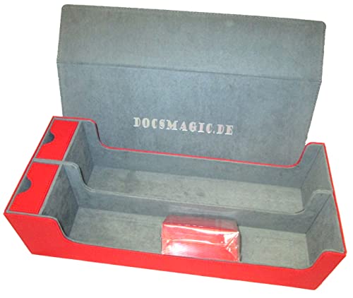 docsmagic.de Premium 2-Row Trading Card Storage Box Red + Trays & Divider - MTG PKM YGO - Aufbewahrungsbox Rot von docsmagic.de
