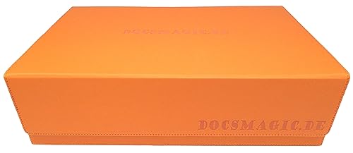 docsmagic.de Premium 3-Row Trading Card Storage Box Orange + Trays & Divider - MTG PKM YGO - Aufbewahrungsbox von docsmagic.de