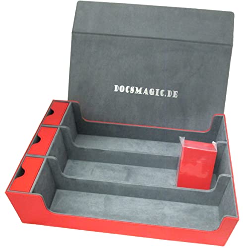 docsmagic.de Premium 3-Row Trading Card Storage Box Red + Trays & Divider - MTG PKM YGO - Aufbewahrungsbox Rot von docsmagic.de