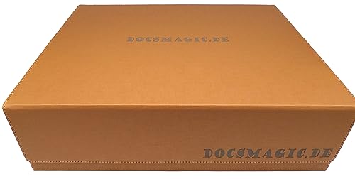 docsmagic.de Premium 4-Row Trading Card Storage Box Gold + Trays & Divider - MTG PKM YGO - Aufbewahrungsbox von docsmagic.de