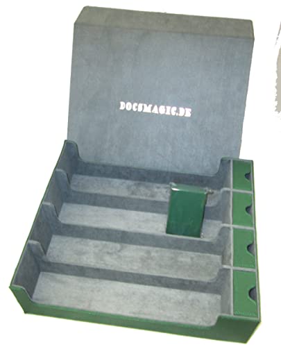 docsmagic.de Premium 4-Row Trading Card Storage Box Green + Trays & Divider - MTG PKM YGO - Aufbewahrungsbox Grün von docsmagic.de