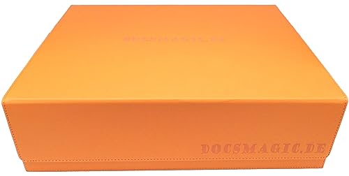 docsmagic.de Premium 4-Row Trading Card Storage Box Orange + Trays & Divider - MTG PKM YGO - Aufbewahrungsbox von docsmagic.de