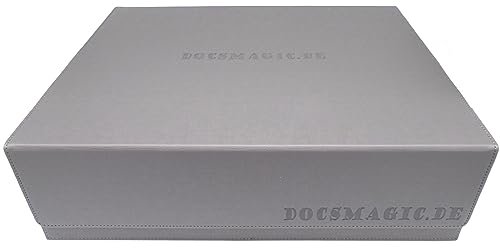 docsmagic.de Premium 4-Row Trading Card Storage Box Silver + Trays & Divider - MTG PKM YGO - Aufbewahrungsbox Silber von docsmagic.de