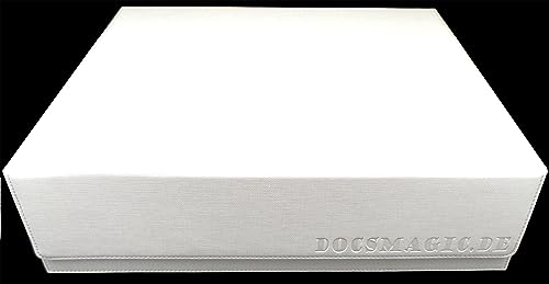 docsmagic.de Premium 4-Row Trading Card Storage Box White + Trays & Divider - MTG PKM YGO - Aufbewahrungsbox Weiss von docsmagic.de