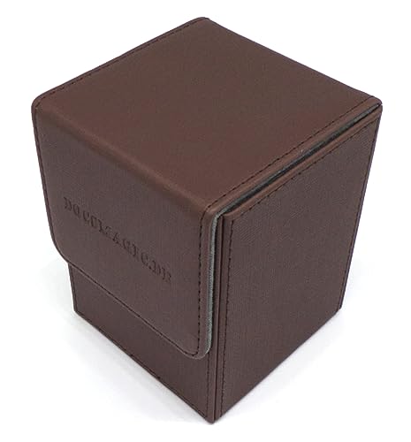 docsmagic.de Premium Magnetic Flip Box (100) Brown + Deck Divider - MTG - PKM - YGO - Kartenbox Braun von docsmagic.de