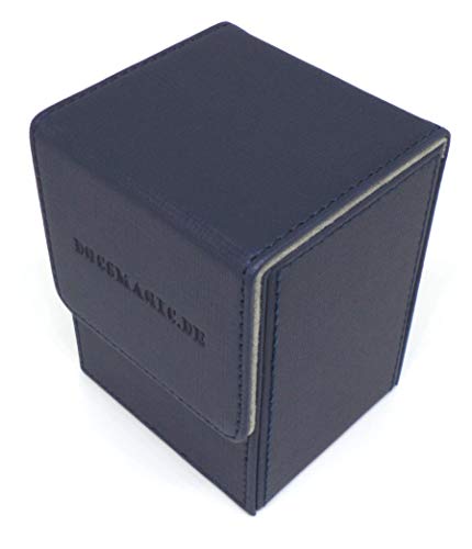 docsmagic.de Premium Magnetic Flip Box (80) Dark Blue + Deck Divider - MTG PKM YGO - Kartenbox Dunkelblau von docsmagic.de