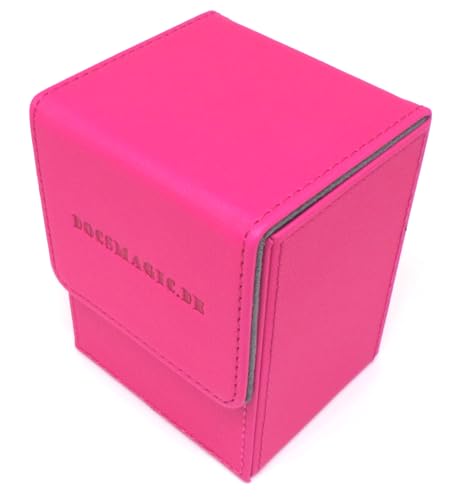 docsmagic.de Premium Magnetic Flip Box (80) Pink + Deck Divider - MTG PKM YGO - Kartenbox Rosa von docsmagic.de