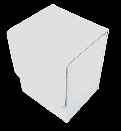 docsmagic.de Premium Magnetic Flip Box (80) White + Deck Divider - MTG PKM YGO - Kartenbox Weiss von docsmagic.de