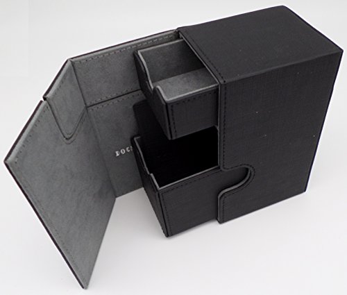 docsmagic.de Premium Magnetic Tray Box (100) Black + Deck Divider - MTG - PKM - YGO - Kartenbox Schwarz von docsmagic.de