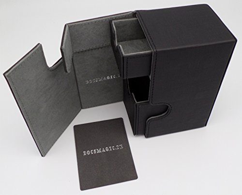 docsmagic.de Premium Magnetic Tray Box (80) Black + Deck Divider - MTG PKM YGO - Kartenbox Schwarz von docsmagic.de