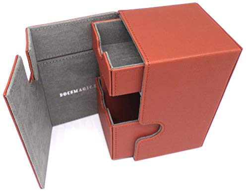 docsmagic.de Premium Magnetic Tray Box (100) Copper + Deck Divider - MTG - PKM - YGO - Kartenbox Kupfer von docsmagic.de