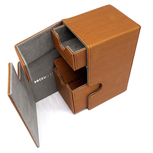 docsmagic.de Premium Magnetic Tray Box (80) Gold + Deck Divider - MTG - PKM - YGO - Kartenbox Gold von docsmagic.de
