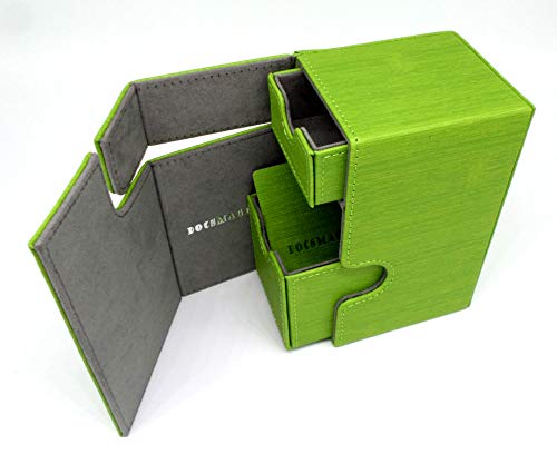 docsmagic.de Premium Magnetic Tray Box (80) Light Green + Deck Divider - MTG - PKM - YGO - Kartenbox Hellgrün von docsmagic.de