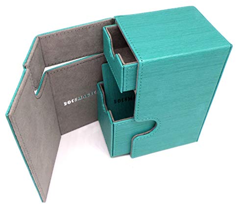 docsmagic.de Premium Magnetic Tray Box (80) Mint + Deck Divider - MTG - PKM - YGO - Kartenbox Aqua von docsmagic.de