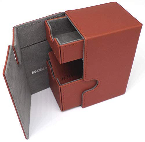 docsmagic.de Premium Magnetic Tray Box (80) Copper + Deck Divider - MTG - PKM - YGO - Kartenbox Kupfer von docsmagic.de