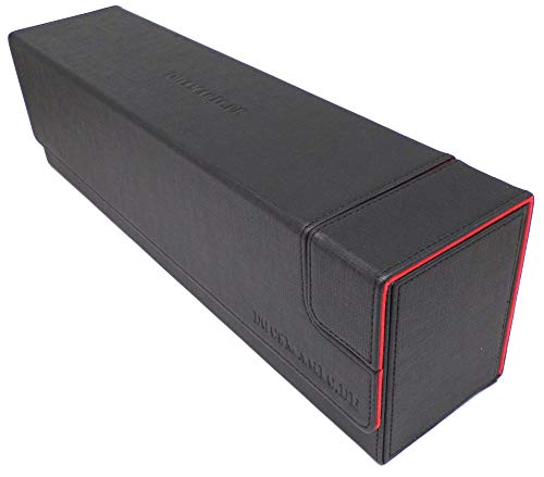docsmagic.de Premium Magnetic Tray Long Box Black/Red Large - Card Deck Storage - Kartenbox Aufbewahrung Transport Schwarz/Rot von docsmagic.de