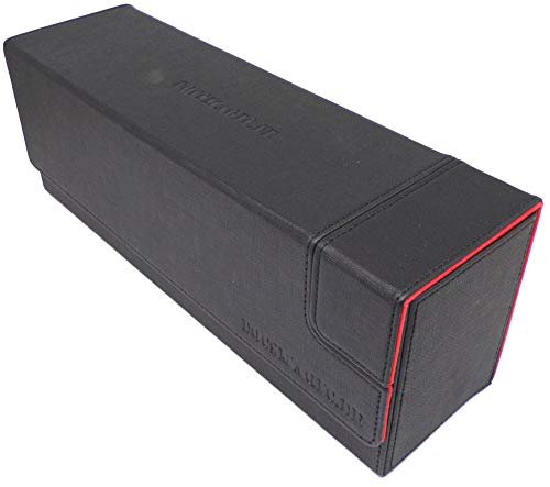 docsmagic.de Premium Magnetic Tray Long Box Black/Red Medium - Card Deck Storage - Kartenbox Aufbewahrung Transport Schwarz/Rot von docsmagic.de