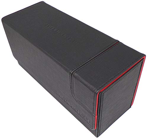 docsmagic.de Premium Magnetic Tray Long Box Black/Red Small - Card Deck Storage - Kartenbox Aufbewahrung Transport Schwarz/Rot von docsmagic.de