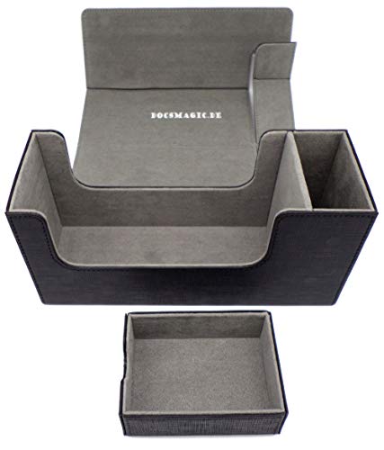docsmagic.de Premium Magnetic Tray Long Box Black Small - Card Deck Storage - Kartenbox Aufbewahrung Transport Schwarz von docsmagic.de