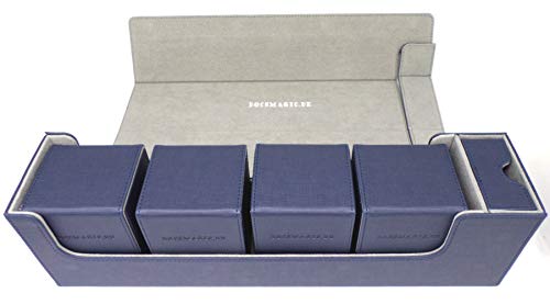 docsmagic.de Premium Magnetic Tray Long Box Dark Blue Large + 4 Flip Boxes - Dunkelblau von docsmagic.de