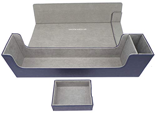docsmagic.de Premium Magnetic Tray Long Box Dark Blue Large - Card Deck Storage - Kartenbox Aufbewahrung Transport Dunkelblau von docsmagic.de