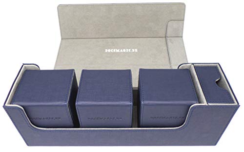docsmagic.de Premium Magnetic Tray Long Box Dark Blue Medium + 3 Flip Boxes - Dunkelblau von docsmagic.de